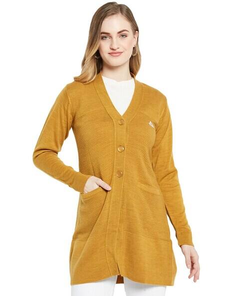 Buy Gold Sweaters u0026 Cardigans for Women by MONTE CARLO Online | Ajio.com