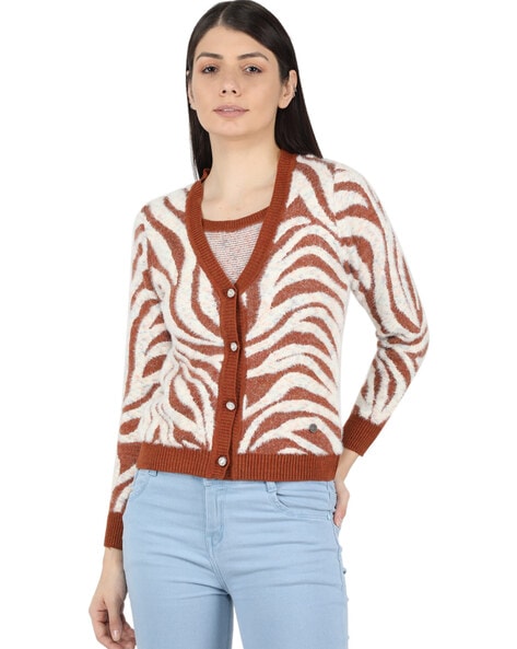 Womens rust cardigan on sale sweater