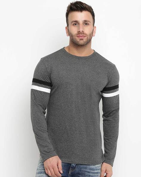 Gritstones Solid Round-neck T-shirt