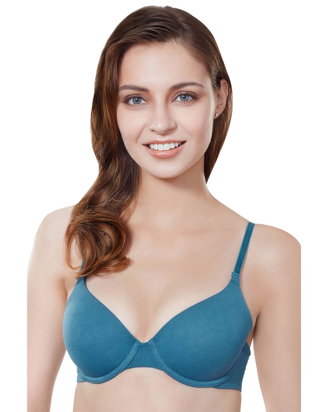 Printed Cotton Mix Padded Demi Cup Bra