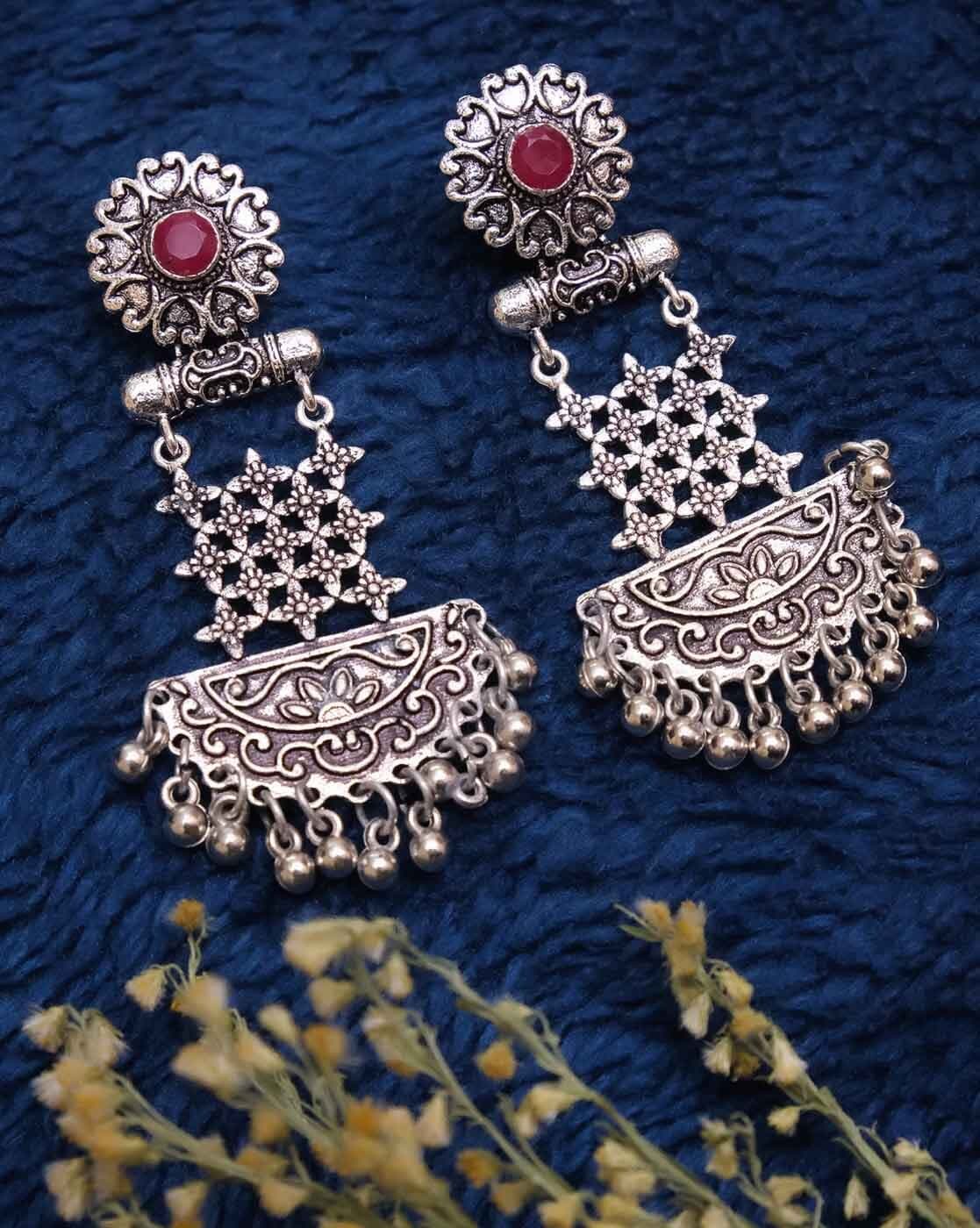 Shreeja Noir Oxidised Earrings