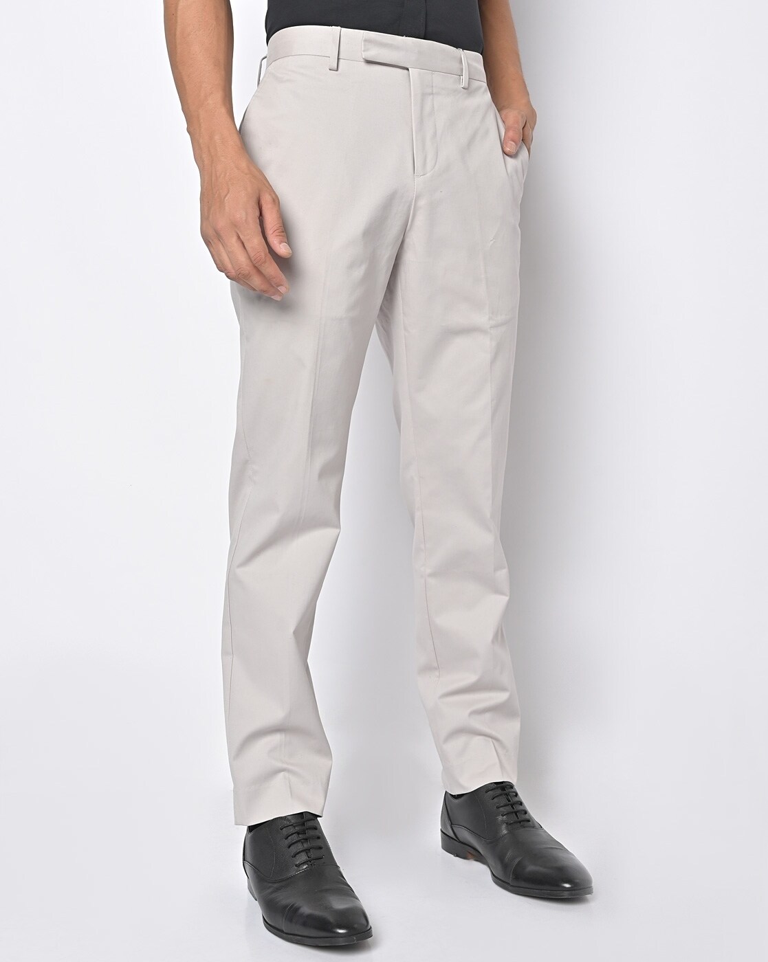 Buy Men Grey Slim Fit Self Design Regular Trousers online  Looksgudin