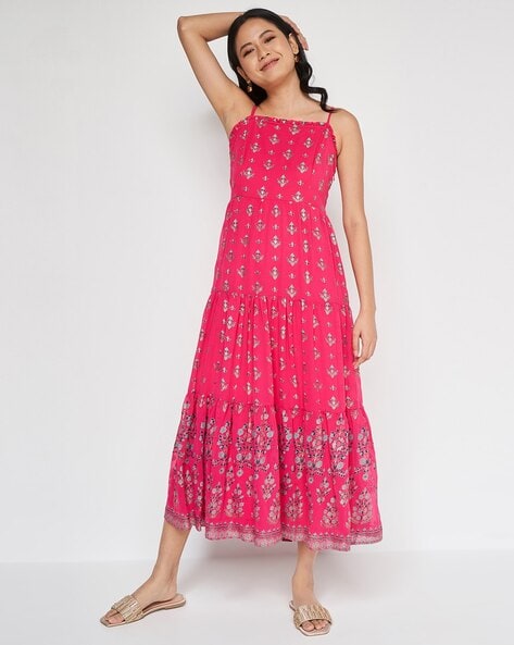Orange Women Maxi Dresses Global Desi - Buy Orange Women Maxi Dresses  Global Desi online in India