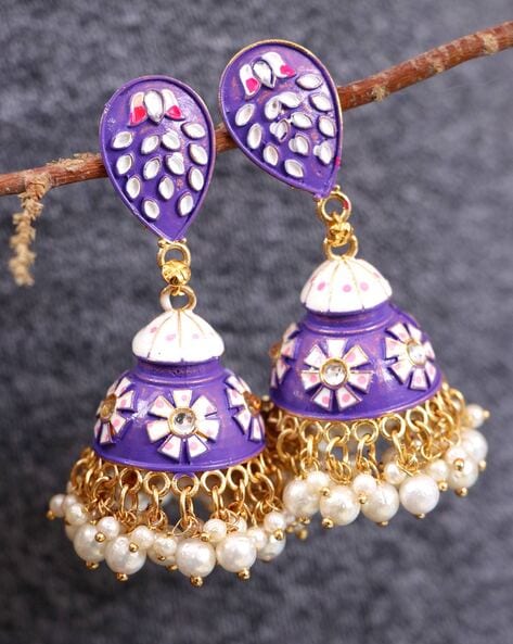 Crystal Purple Double Teardrop Clip On Evening Earrings – SPARKLE ARMAND
