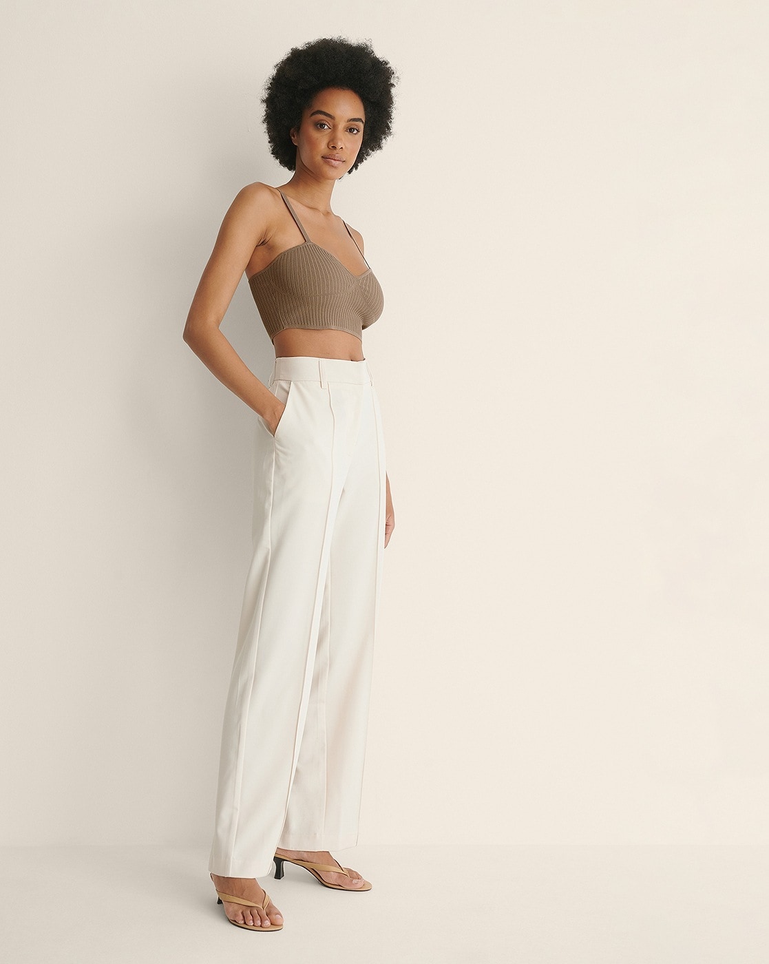 High-Rise Pants with Zip-Closure