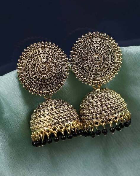 Buy online Oxidized Jhumka Earrings from fashion jewellery for Women by  Happy Stoning for ₹399 at 77% off | 2024 Limeroad.com