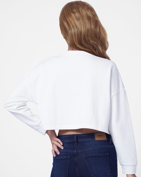  White Cropped Sweatshirt