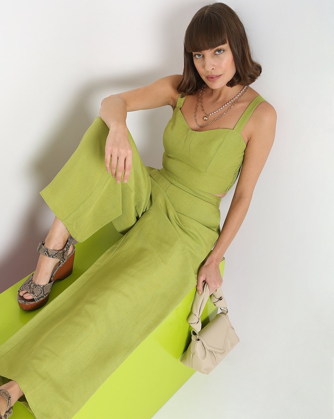 Lime green printed kurta and pants | Geometric print pants, Fashion, Aza  fashion