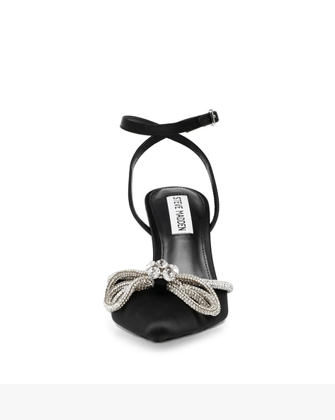 steve madden black bow slides