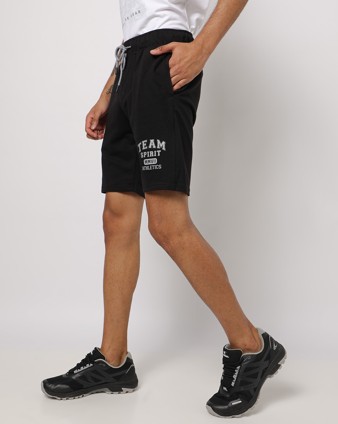  Men's Shorts Men Letter & Expression Print Drawstring Waist Shorts  Shorts for menWellproof (Color : Black, Size : Small) : Clothing, Shoes &  Jewelry