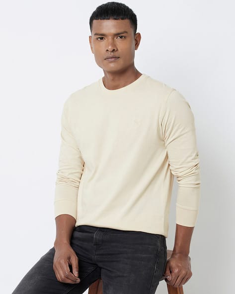 Crew-Neck T-shirt with Ribbed Hem
