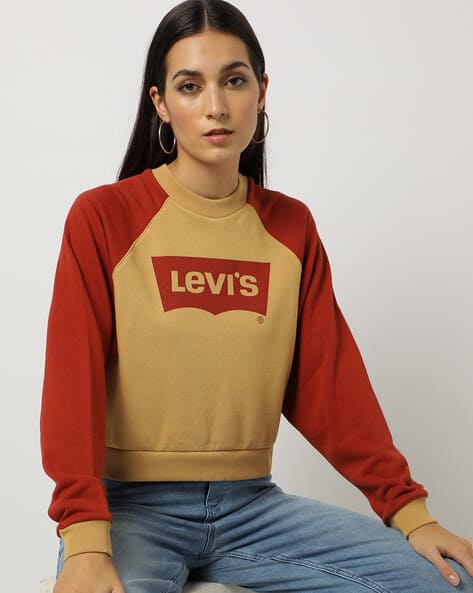 Womens Sweatshirt Levis Vintage Raglan Crew Sweater Buy Orange Red