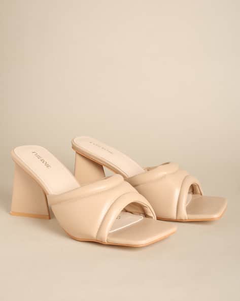 Myntra Beige Mules Block Heel Price History Of Fyre Rose Women