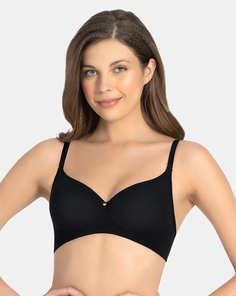 Buy Amante Solid Padded Wired Full Coverage T-Shirt Bra Black at