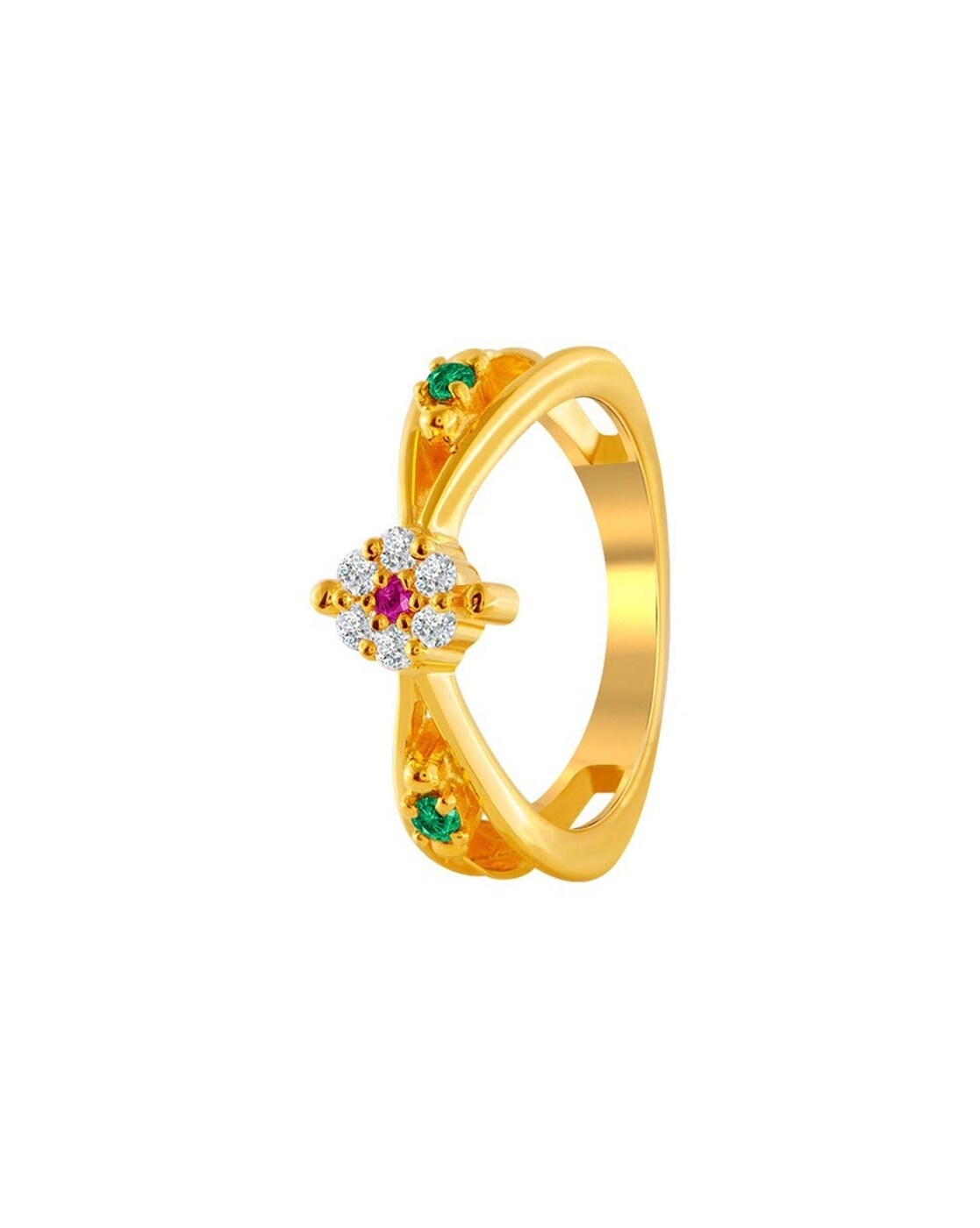 Fancy Clover Accented Chain 22k Gold Ring – Andaaz Jewelers