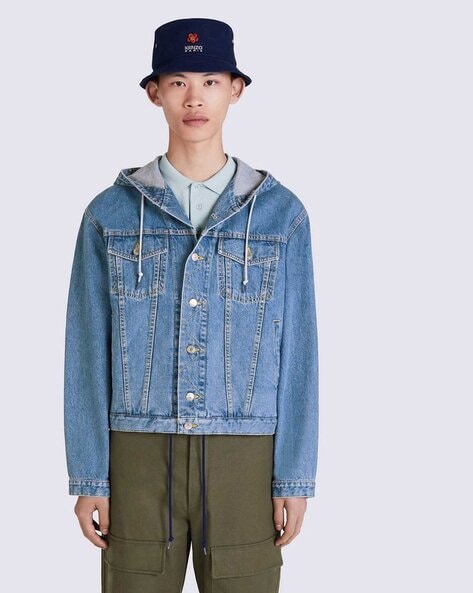 Vetements Hooded Denim Jacket