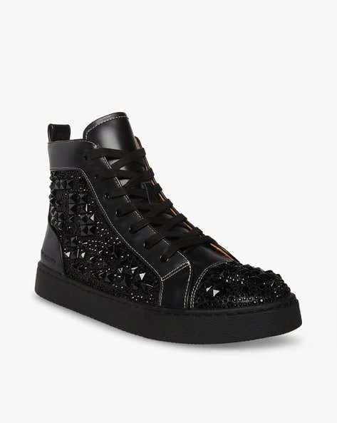 steve madden black studded sneakers