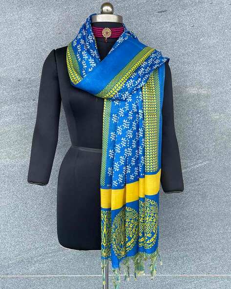 Micro Print Dupatta with Tassels Price in India