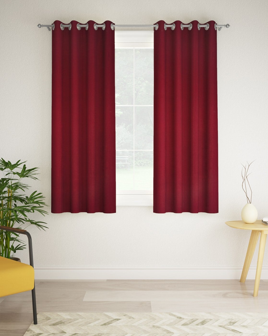 Maroon Living Room Curtains | Baci Living Room