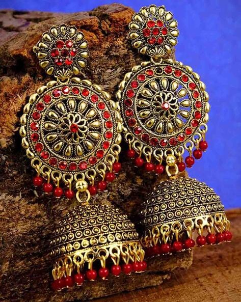 Total Fashion Casual Afghani Oxidised Jewellery Chandbali Jhumka Earring  Girls  Women  Amazonin Fashion