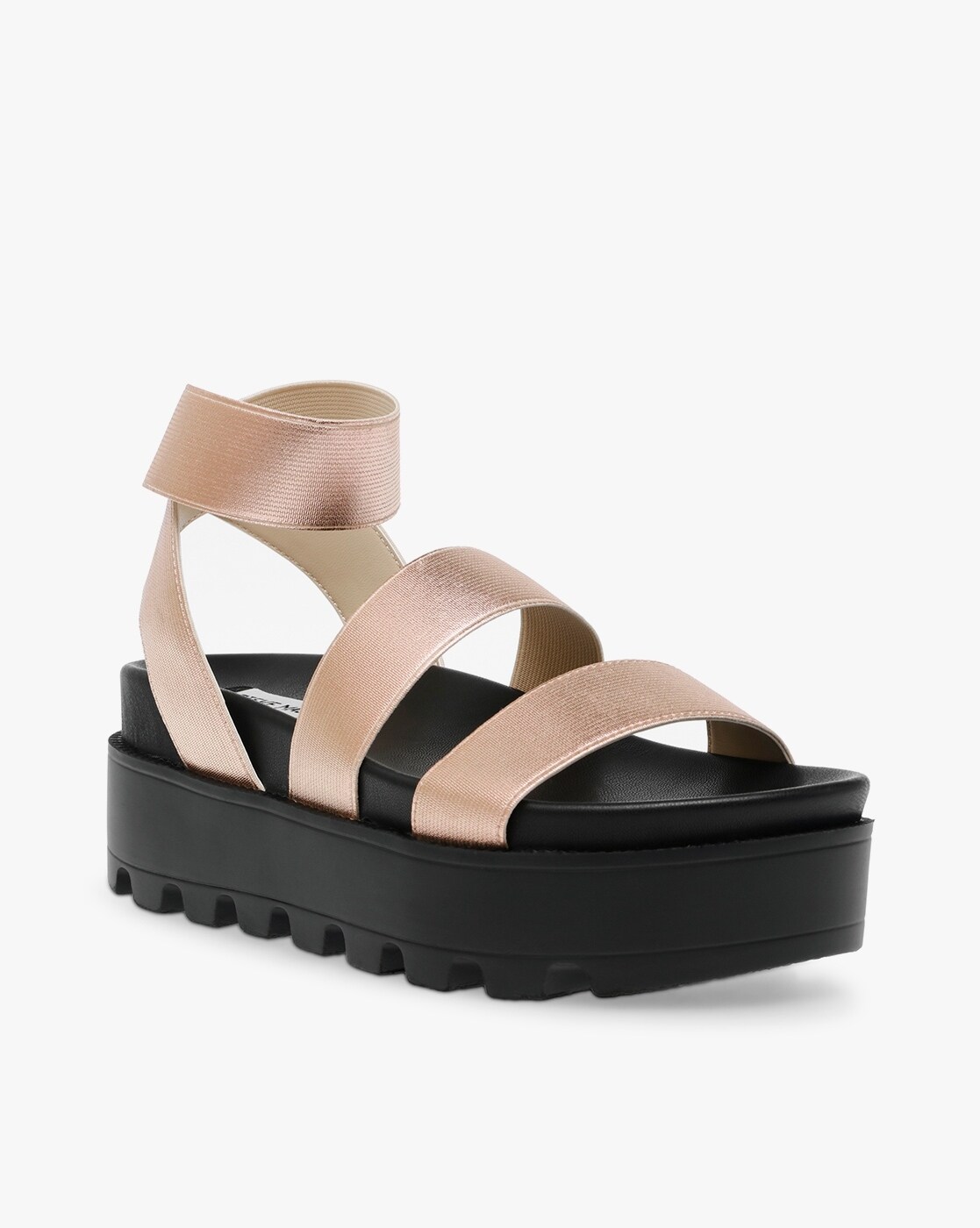 Black stretchy platform online sandals