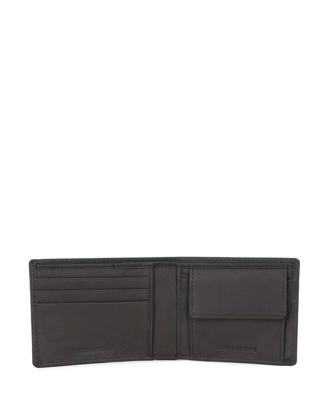 Buy Men Black Print Leather Wallet Online - 674650 | Louis Philippe