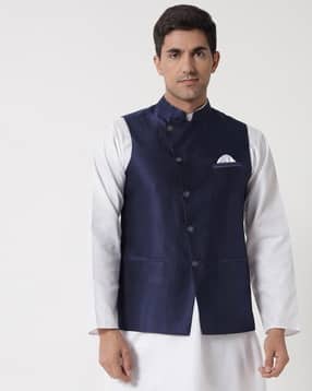 maxence Men Regular Fit Nehru Jacket with Welt Pockets-picture-50