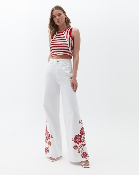 Buy White Trousers & Pants for Women by Oxxo Online