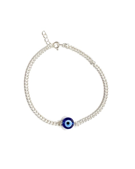 Personalised Clover Evil Eye Diamanté Letter bracelet with Adjustable