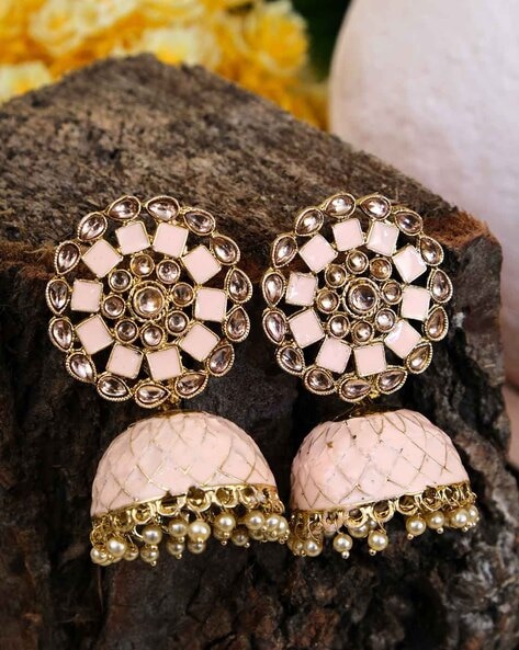 Buy New Model Flower Design Gold Plated Jhumkas Indian Fashion Jewellery