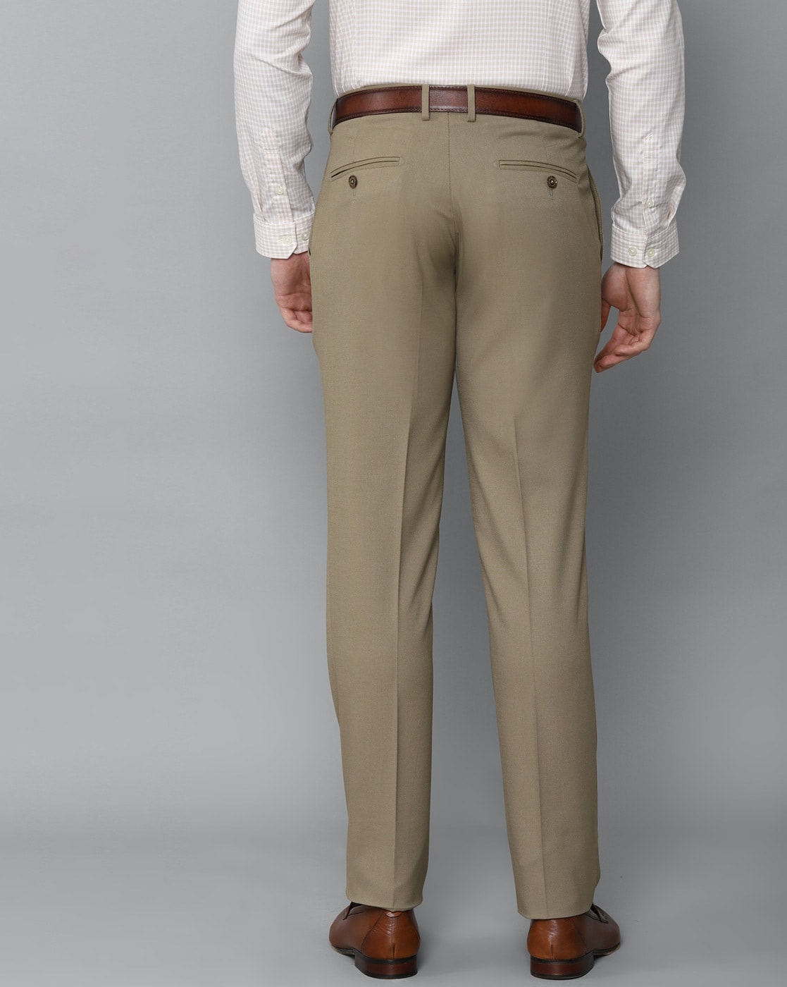 Buy Louis Philippe Cream Regular Fit Pleated Trousers for Mens Online @  Tata CLiQ