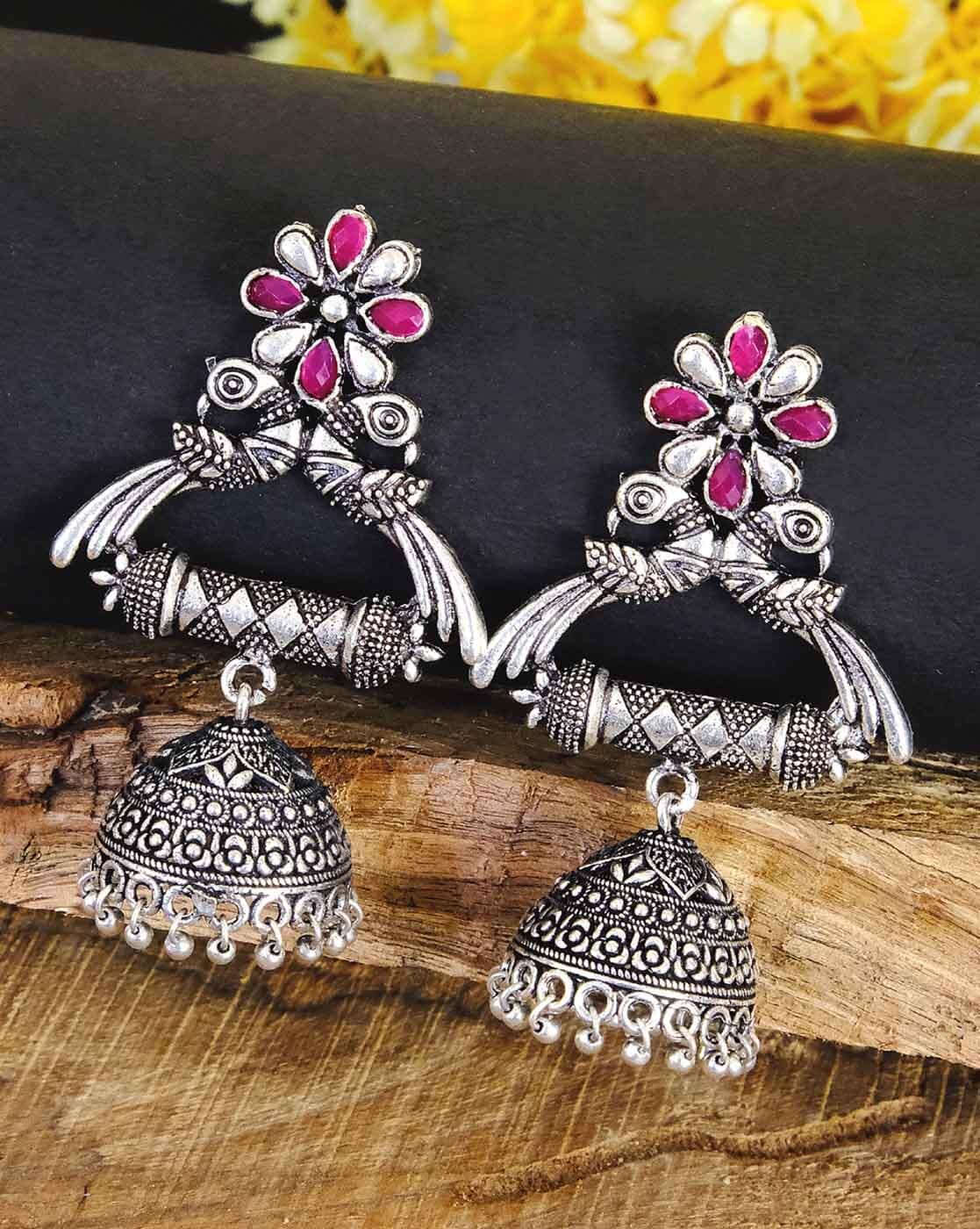 Earrings & Studs | Traditional Silver Jhumka Earrings For Girls And W |  Freeup