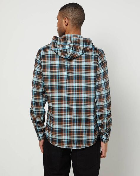 Hooded plaid shirt discount flipkart