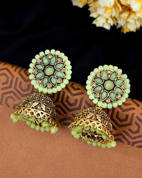 Flipkart.com - Buy Antico Wedding Ethnic Fancy Pista Green Color Oxidized  Jhumka for Women and Girls Alloy Jhumki Earring, Drops & Danglers,  Chandbali Earring Online at Best Prices in India