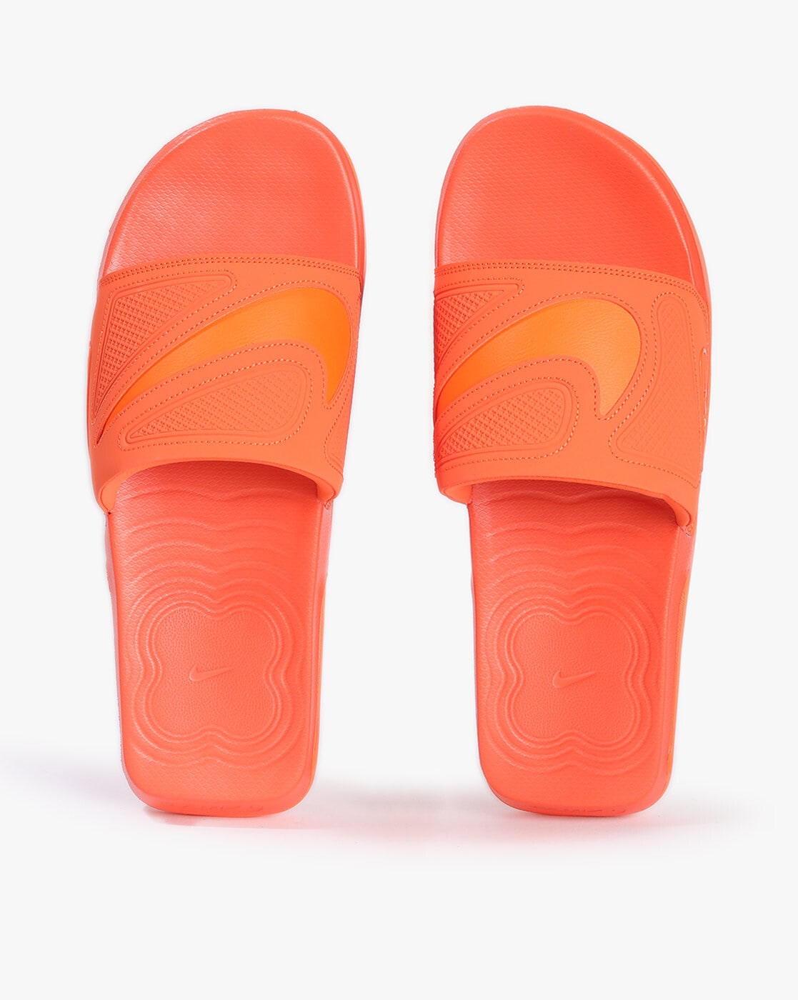 Orange and black online nike slides