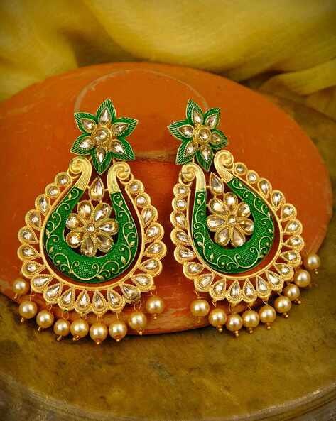 Buy Multi Color Thread Leaf Design Dangler Earrings by Kanyaadhan by  DhirajAayushi Online at Aza Fashions.