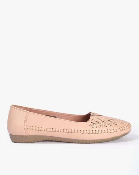 Monrow Perforated Round-Toe Ballerinas