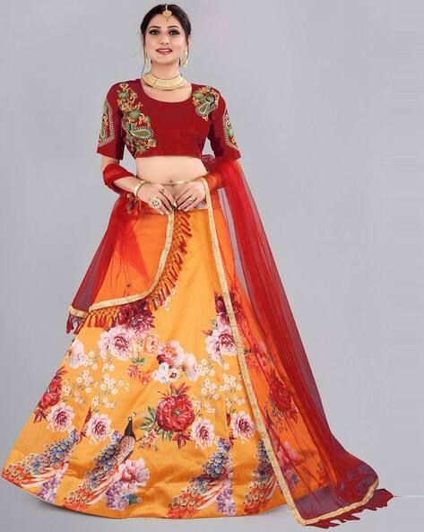 Dark Maroon Lehenga Gown Pakistani Bridal Dresses – Nameera by Farooq