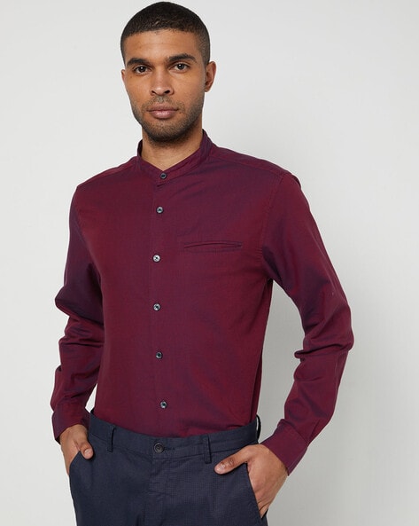 Buy Maroon Shirts for Men by NETPLAY Online 