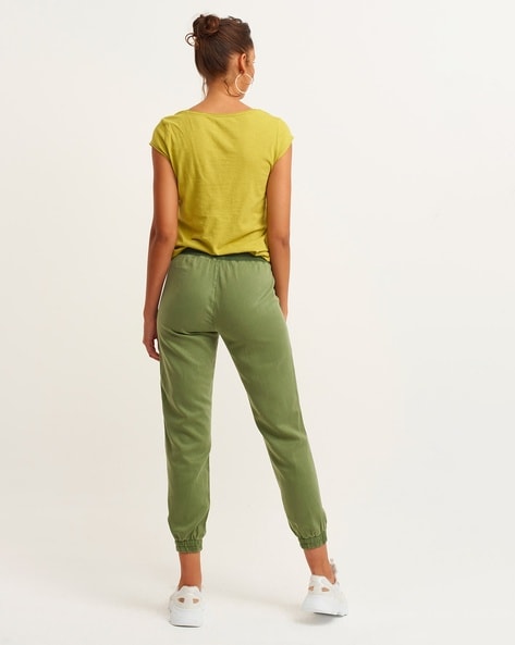 Buy Green Trousers & Pants for Women by Oxxo Online