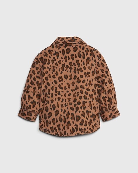 Gap leopard shop faux fur coat