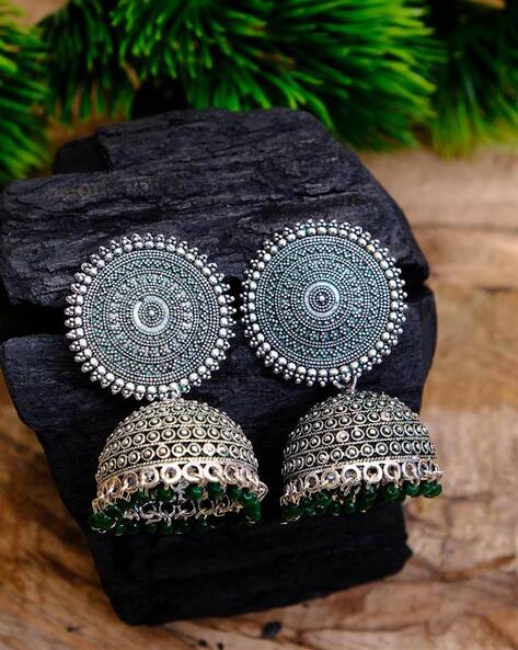 Buy Pihaat Antique Oxidized German Silver Jhumka Big Earrings For Girls  Women at Amazon.in