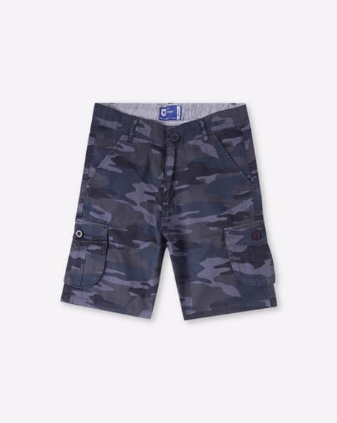 Purple Mens Blue Camo Shorts Purple Camo Mid Thigh Gym Shorts