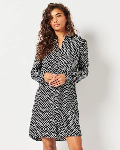 Studious Printed Shirt Dress