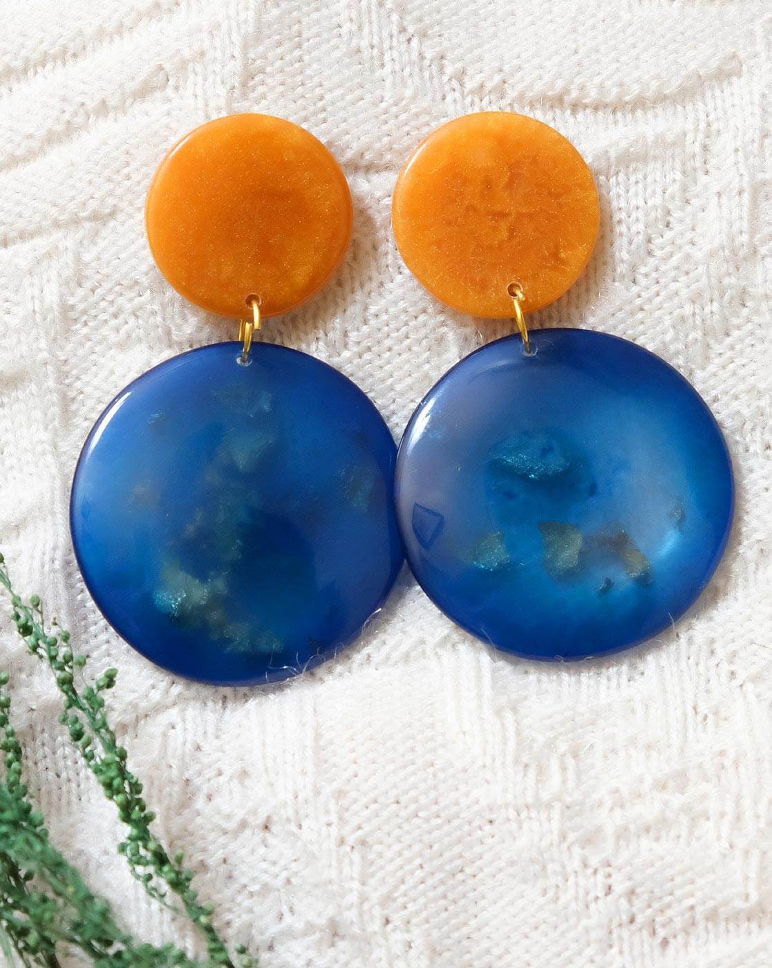 Buy Orange  Blue Earrings for Women by Anuka Jewels Online  Ajiocom