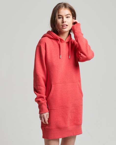 Oversized red store hoodie dress