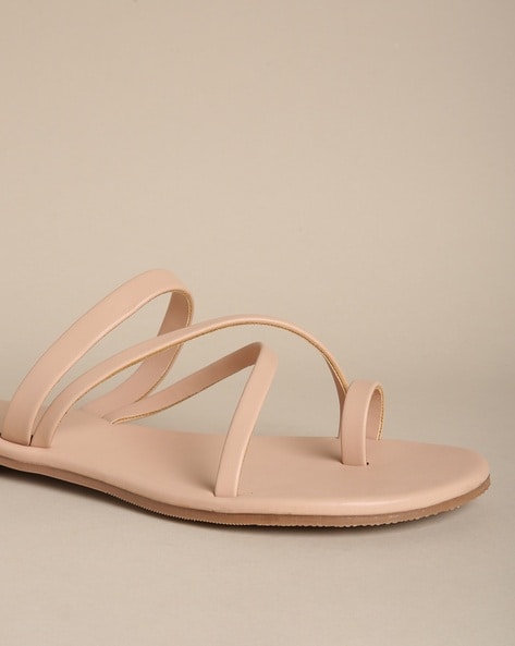 Leather Sandals Two Strap Greek Sandals in Rose Gold Leather 