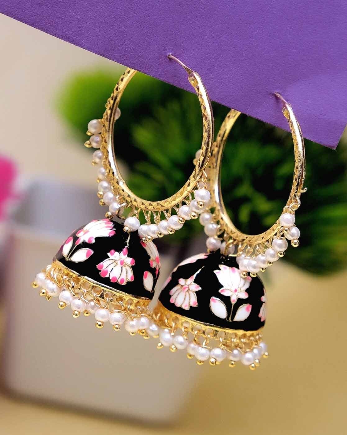 Discover Lotus Kempu Jadau Silver Chandbali Earrings  Paksha  Paksha India