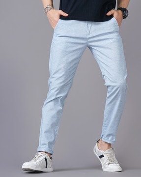 VAN HEUSEN SPORT Tapered Men Light Blue Trousers  Buy VAN HEUSEN SPORT  Tapered Men Light Blue Trousers Online at Best Prices in India   Flipkartcom