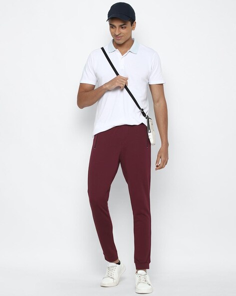 Maroon on sale joggers mens